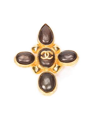 CC Stone Cross Brooch  Broche
