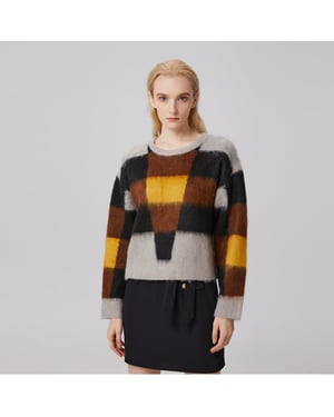 Oversized trui met ruitjespatroon