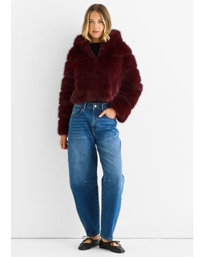 Bordeaux Paneel Faux Bont Rits Voorjas