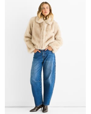 Beige Premium Ombre Neppelzen Jas