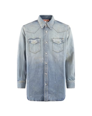 Karty distressed denim overshirt