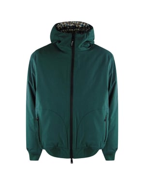 Aquascutum Heren Actieve Gewatteerde Jas met Kap (Jachtgroen)