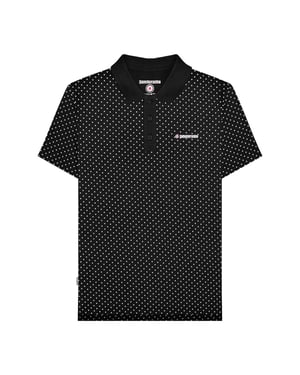 Lambretta Heren SS24 Polka Dot Poloshirt (Zwart)