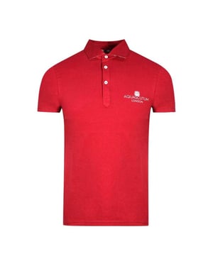 Aquascutum Unisex Volwassen Londen Bold Logo Polo Shirt (Rood)