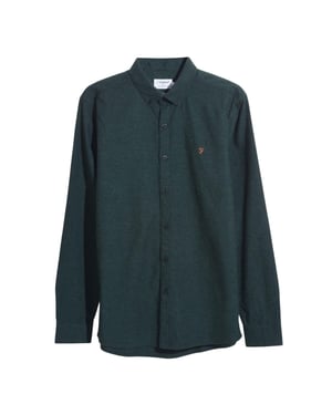 Farah Heren Steen Longsleeve Shirt (Bosgroen)