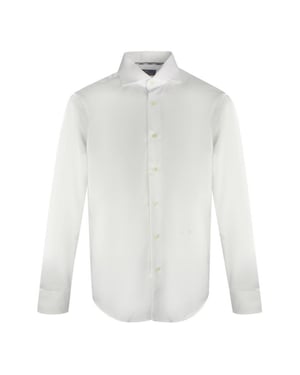 Aquascutum Heren Effen Langsleeve Shirt (Wit)
