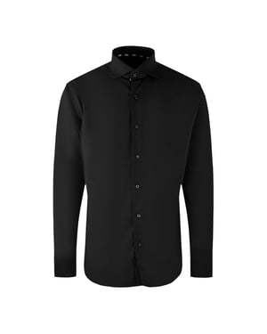 Aquascutum Heren Effen Langsleeve Shirt (Zwart)