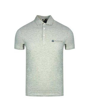 Aquascutum Unisex Volwassen Aldis Block Logo Polo Shirt (Grijs)