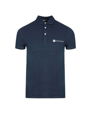 Aquascutum Unisex Volwassen Aldis Block Logo Polo Shirt (Marineblauw)