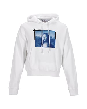 Off-White Hoodie met Mona Lisa-Print