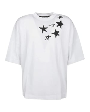 Palm Angels Heren Shooting Star Logo Oversized T-Shirt (Wit)