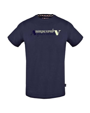Aquascutum Heren Reflectie Logo T-Shirt (Marineblauw)