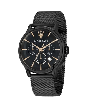 Maserati R8873618006 Epoca Heren Chronograaf Horloge met Zwarte Wijzerplaat