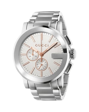 Gucci G-Chrono YA101201 Heren Quartz Horloge - Elegante Zilveren Tijdmeter