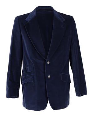 Gucci Eenzijdige Fluwelen Blazer in Navy Blauw Katoen