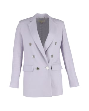 Michael Kors Dubbelknop Blazer in Paarse Linnen