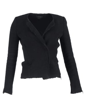 Isabel Marant Laurie Herringbone Blazer in Zwart Katoen Tweed