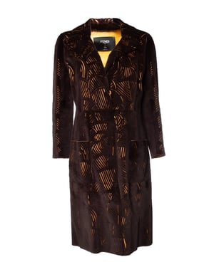 Fendi Lasercut nerts- en leren jas