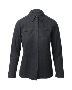 Miu Miu Verborgen Knop Shirt in Donkergrijze Wol