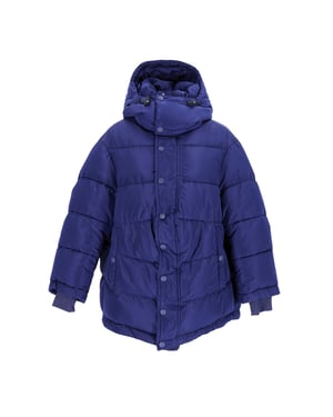 Balenciaga Nieuwe Swing Puffer Jacket In Blauwe Polyester