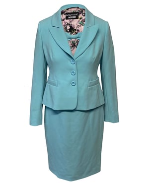 Boutique Moschino Jurk en Blazer Set in Blauwe Triacetaat