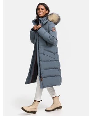 Marikoo dames winterjas – Schneesternchen, lang met capuchon & imitatiebontkraag