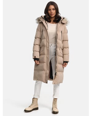Marikoo dames winterjas – Schneesternchen, lang met capuchon & imitatiebontkraag
