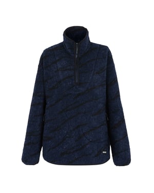 Regatta Dames Frankie Abstract Borg Half Zip Fleece Jacket (Marineblauw/Zwart)