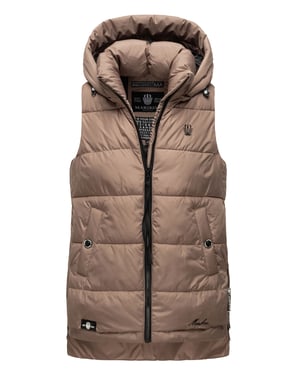 Marikoo dames gewatteerd vest – Zarinaa, licht met afneembare capuchon