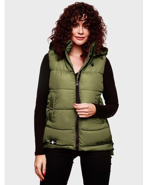 Marikoo dames gewatteerd vest – Zarinaa, licht met afneembare capuchon