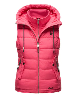 Marikoo dames gewatteerd vest – Taisaa, licht met capuchon & snackvak
