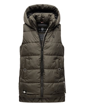 Marikoo dames gewatteerd vest – Zarinaa, licht met afneembare capuchon