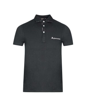 Aquascutum Unisex Logo poloshirt voor volwassenen (Zwart)