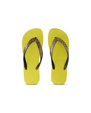 Python Bronze Flip Flop Bosgroen