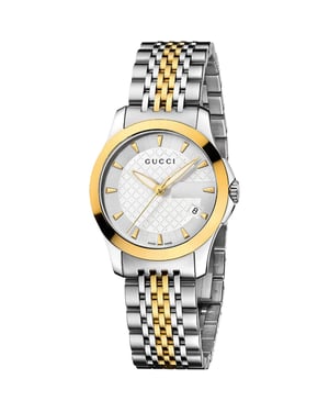 Gucci G-Timeless YA126511 Tweekleurig Dameshorloge - Elegant & Veelzijdig