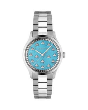 Gucci YA1265044 G-Timeless Unisex horloge met turquoise wijzerplaat