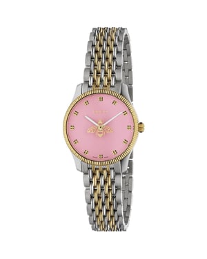Gucci G-Timeless 29mm Dames Horloge met Bijenmotief en Roze Wijzerplaat