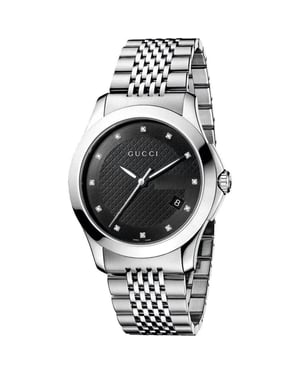 Gucci YA126405 G-Timeless herenhorloge met zwarte wijzerplaat
