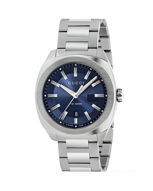 Gucci YA142303 herenhorloge met kwarts en blauwe wijzerplaat