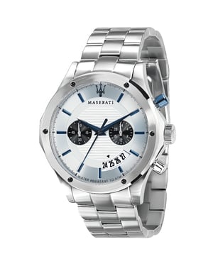 Maserati Circuito Chronograaf Herenhorloge - Zilverkleurige Wijzerplaat & Roestvrijstalen Armband