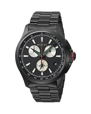 Gucci G-Timeless YA126268 Horloge met chronograaf voor heren - Zwart roestvrij staal