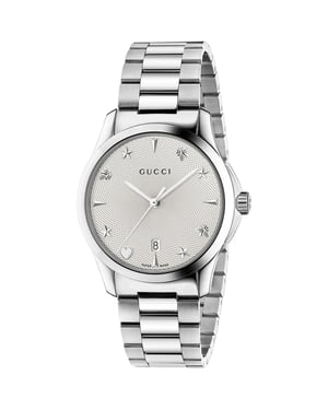 Gucci YA1264028A G-Timeless Unisex Zilveren Wijzerplaat Luxe Horloge