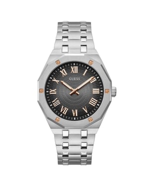 Guess GW0575G1 herenhorloge met analoge zilverkleurige wijzerplaat - stijlvol en veelzijdig