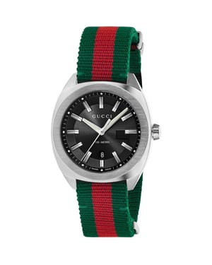 Gucci YA142305 GG2570 Herenhorloge van zwart canvas - 41mm Elegant uurwerk