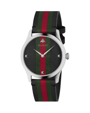 Gucci G-Timeless YA1264079 Herenhorloge - Elegante zwarte wijzerplaat