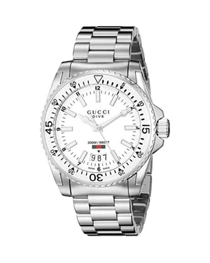 Gucci YA136302 Heren Duikhorloge - 40mm Roestvrij Staal & 200m Waterdicht