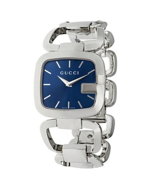Gucci YA125405 G 30mm Blauw Wijzerplaat Roestvrij Staal Horloge voor dames