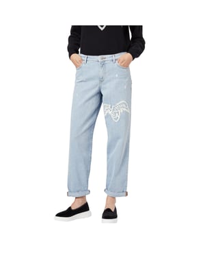 Emporio Armani Dames J89 Baggy Jeans (Blauw)