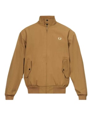 Fred Perry Gewatteerde jas met rits voor dames/dames (Bruin)