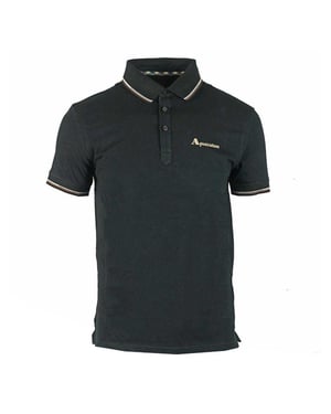 Aquascutum Unisex Logo Polo voor volwassenen (Zwart)